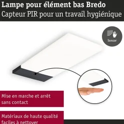 Éclairage sous-meubles LED Bredo Détecteur de proximité Kit de 3 3x2,5W 80x190mm 3x180lm 230/12V Noir