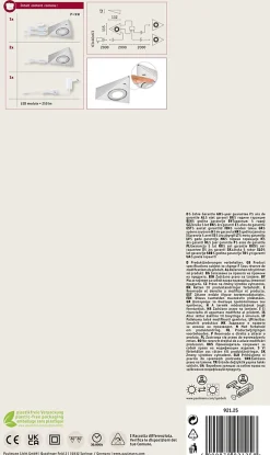 Éclairage sous-meubles LED Trias Détecteur de proximité Kit de 3 3x2,7W 135x132mm 3x185lm 230/12V Acier brossé