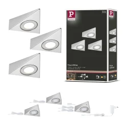 Éclairage sous-meubles LED Trias Détecteur de proximité Kit de 3 3x2,7W 135x132mm 3x185lm 230/12V Acier brossé