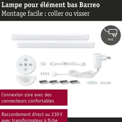 Éclairage sous-meubles LED Barreo 2x3,3W 300x22mm 2x300lm 230/24V Blanc