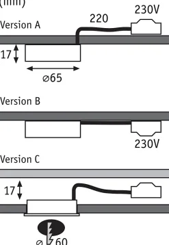 Éclairage sous-meubles LED Pukk 3x3,5W 65mm 3x210lm 230V rond Chrome mat