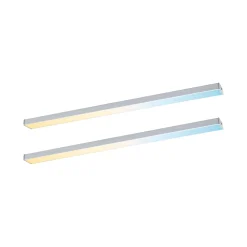 Éclairage sous-meubles LED Inline Kit d'extension Tunable White 2x4W 350x26mm 2x350lm 24V Chrome mat