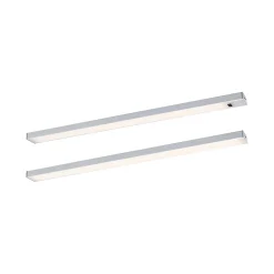 Éclairage sous-meubles LED Inline Kit de démarrage 3000K gradable 2x4W 350x26mm 2x350lm 230/24V Chrome mat
