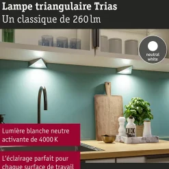 Éclairage sous-meubles LED Trias Détecteur de proximité Kit de 3 3x2,7W 135x132mm 3x185lm 230/12V Acier brossé