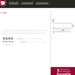Éclairage sous-meubles LED Inline Kit d'extension 3000K gradable 2x6W 550x26mm 2x500lm 24V Blanc dépoli
