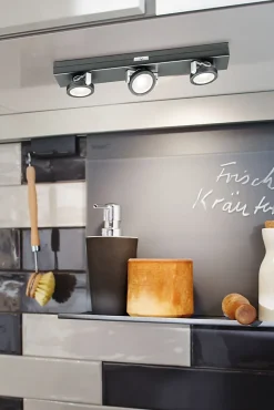 Éclairage sous-meubles LED Pile Rotate interrupteur inclus 310x60mm 3x18lm 3000K gradable Anthracite Chrome mat