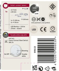 Clever Connect Spot LED Disc Tunable White 2,1W Chrome mat