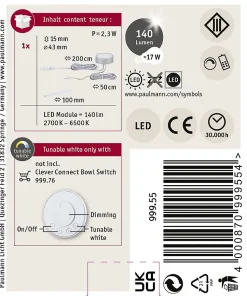 Clever Connect Spot LED Medal Tunable White 2,3W Chrome mat