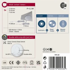 Clever Connect Spot LED Trigo Tunable White 2,1W Nickel brossé