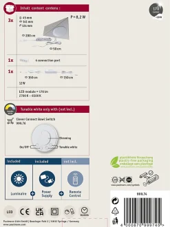 Clever Connect Spot LED Trigo Tunable White 3x2,1W 12VA Nickel brossé