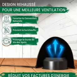Cloche de Protection Spot x10. Jusqu'à Diametre Spot 190mm. Protection Isolation Laine de Verre et Laine Soufflée . Bbc rt2012