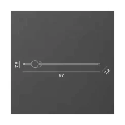 CLOCK Applique LED en aluminium 20W 3000K Perenz 97 cm Noir