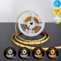 COB-LED-Stripe longueur 3 m, fonction CCT, en plastique clair/transparent, avec LEDs intégrées