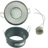 Collerette support d'encastrement GU10 / MR16 Etanche IP65 INOX, pour Salle de Bain, douille incl