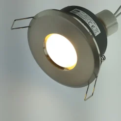 Collerette support d'encastrement GU10 / MR16 Etanche IP65 INOX, pour Salle de Bain, douille incl