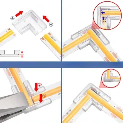 Connecteur Angle pour Ruban LED COB 10mm - SILAMP