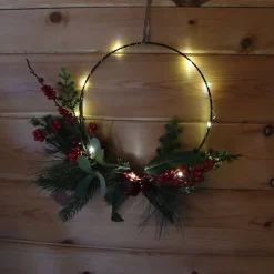 Couronne lumineuse baies rouges - Chromex