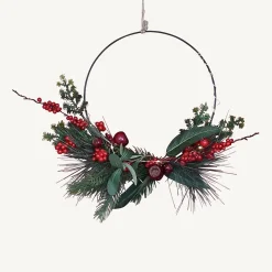 Couronne lumineuse baies rouges - Chromex