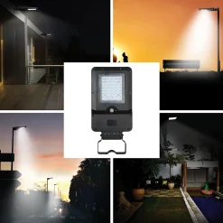 CRUISER : lampadaire à charge solaire 15W (1600lm) avec détecteur de mouvement