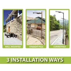 CRUISER : lampadaire à charge solaire 15W (1600lm) avec détecteur de mouvement