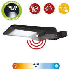 CRUISER M : projecteur à énergie solaire, 3000 lumens. Avec détecteur de mouvement