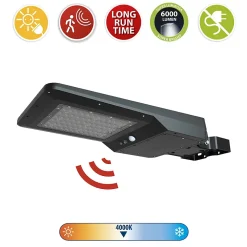 CRUISER XL : réverbère solaire 40W (6000lm) avec détecteur de mouvement et télécommande