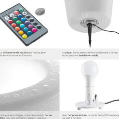 Cylindre lumineux LED Utilisé comme seau à champagne avec éclairage LED de 12 W 16 couleurs RGB et 5 modes d'éclairage