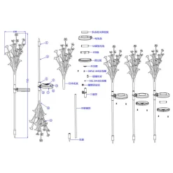 Décoration solaire Arbuste à fleurs- Hauteur 72cm- 2 lumens- 20 LED blanc chaud- Eclairage extérieur Jardin