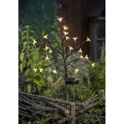 Décoration solaire Arbuste à fleurs- Hauteur 72cm- 2 lumens- 20 LED blanc chaud- Eclairage extérieur Jardin