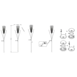 Décoration solaire plumeau- Hauteur 99cm- 10 LED blanc chaud- 2 lumens- Eclairage extérieur Jardin