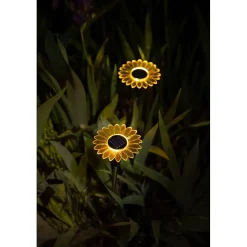 Décoration solaire tournesol- Hauteur 44cm-2 lumens- Eclairage extérieur Jardin