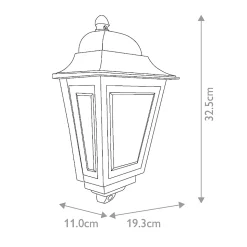 Demi-lanterne murale 1lt Deco Lane