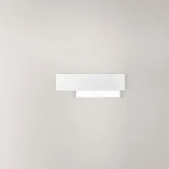 Doha - Applique LED moderne 15W - Aluminium blanc, lumière chaude 3000K, 1270lm, diffuseur bi-satin, l.40x13,5cm