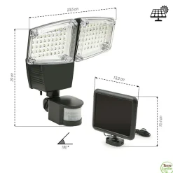 Double projecteur LED mural avec détecteur de mouvements