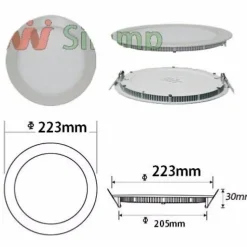 Downlight Dalle LED Extra Plate Ronde ALU 18W (Pack de 5) - Blanc Froid 6000K - 8000K - SILAMP