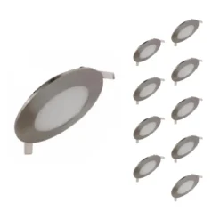 Downlight Dalle LED Extra Plate Ronde ALU 6W (Pack de 10) - Blanc Chaud 2300K - 3500K - SILAMP
