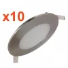 Downlight Dalle LED Extra Plate Ronde ALU 6W (Pack de 10) - Blanc Neutre 4000K - 5500K - SILAMP