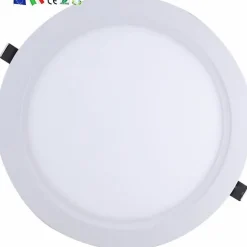 Downlight Dalle LED 24W Extra Plate Ronde BLANC - SILUMEN - Blanc Froid 6000K - Métal - Encastrable
