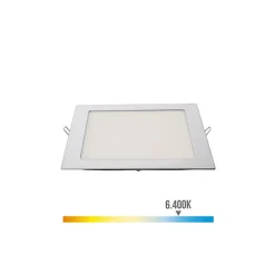 Downlight LED Encastrable Carré - 20W - 6400K - 1500lm - Chrome - 22x22cm - 31583