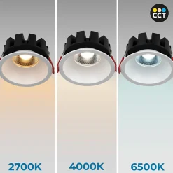 Downlight LED 15W, température de couleur réglable, rond, utilise une puce Osram et un pilote KGP, Blanc