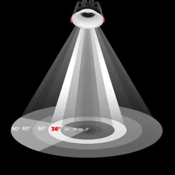 Downlight LED 15W, température de couleur réglable, rond, utilise une puce Osram et un pilote KGP, Blanc