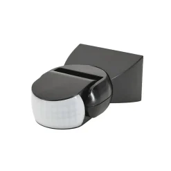 Détecteur de mouvement noir - 1200W - IP65 - Portée 12m - Angle 180