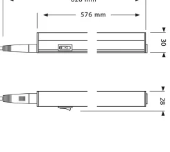 DURANDAL: Réglette LED format T5, 8W, 57,6cm, avec interrupteur, 4000K