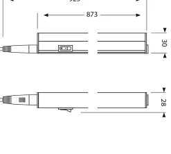 DURANDAL: Réglette LED format T5 10W, 87,3cm avec interrupteur, 4000K