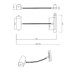 Eclairage de tableau Led nickel mat - Trio - Curtis