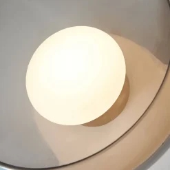 Eclairage LED rond ultra tendance avec abat-jour en verre fumé - Théoria