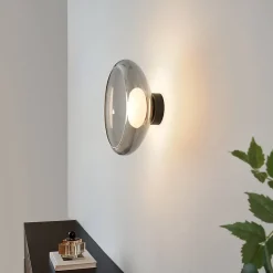 Eclairage LED rond ultra tendance avec abat-jour en verre fumé - Théoria
