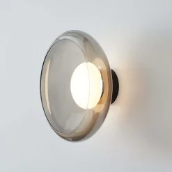 Eclairage LED rond ultra tendance avec abat-jour en verre fumé - Théoria