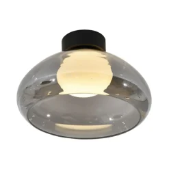 Eclairage LED rond ultra tendance avec abat-jour en verre fumé - Théoria