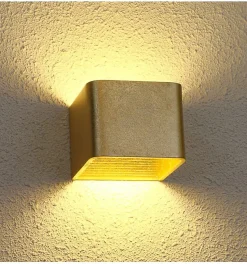 Eclairage mural à LED 6W - doré 10 cm - Quadra